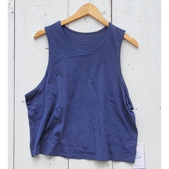 Johnny Was Tops - Johnny Was Calme Scoop Neck Tank Top Blue Size XL NEW